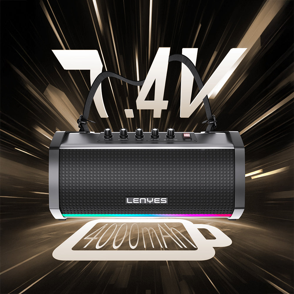 Lenyes S863 RGB Led Işıklı Mikrofonlu TWS Bluetooth Speaker Hoparlör v5.3