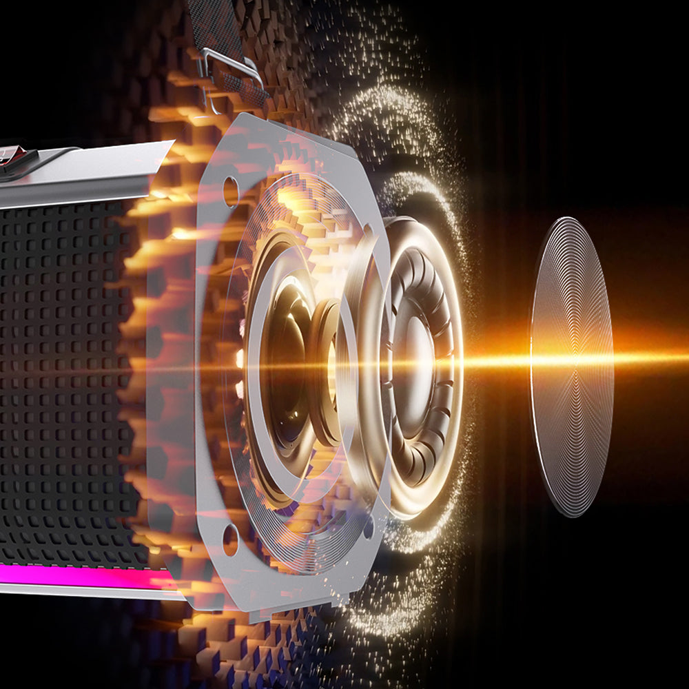 Lenyes S863 RGB Led Işıklı Mikrofonlu TWS Bluetooth Speaker Hoparlör v5.3