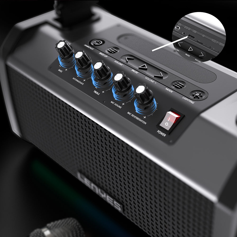 Lenyes S863 RGB Led Işıklı Mikrofonlu TWS Bluetooth Speaker Hoparlör v5.3