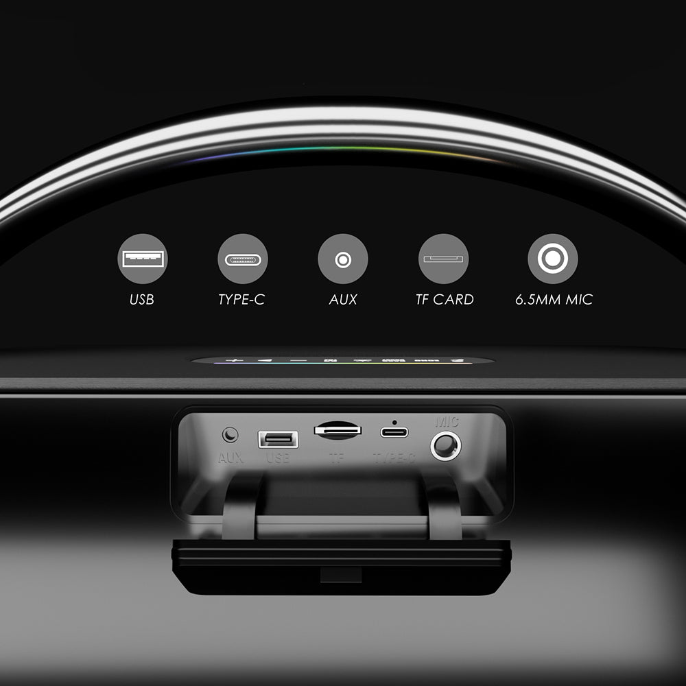 Lenyes S869 RGB Işıklı Çift Mikrofonlu Taşınabilir Bluetooth Hoparlör v5.3