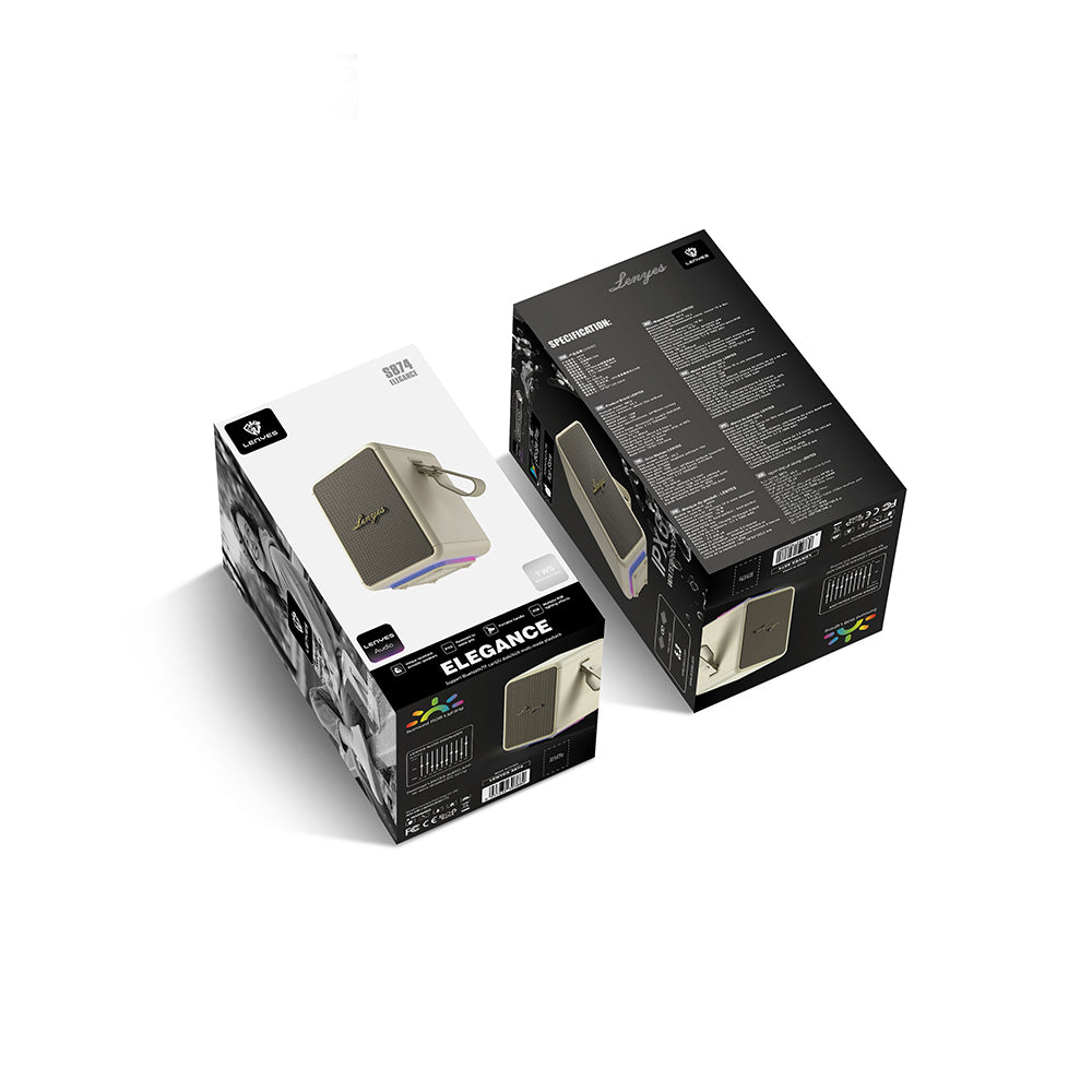 Lenyes S874 Su Geçirmez Özellikli RGB Işıklı Askılı Taşınabilir TWS Bluetooth Hoparlör v5.3