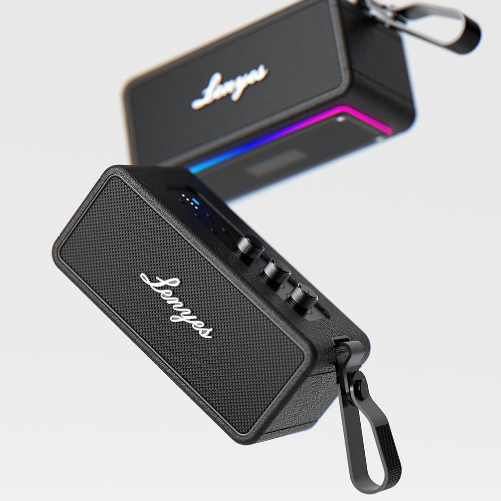 Lenyes S876 Supreme Serisi RGB Işıklı Taşınabilir Su Geçirmez TWS Bluetooth Hoparlör v5.3 45W