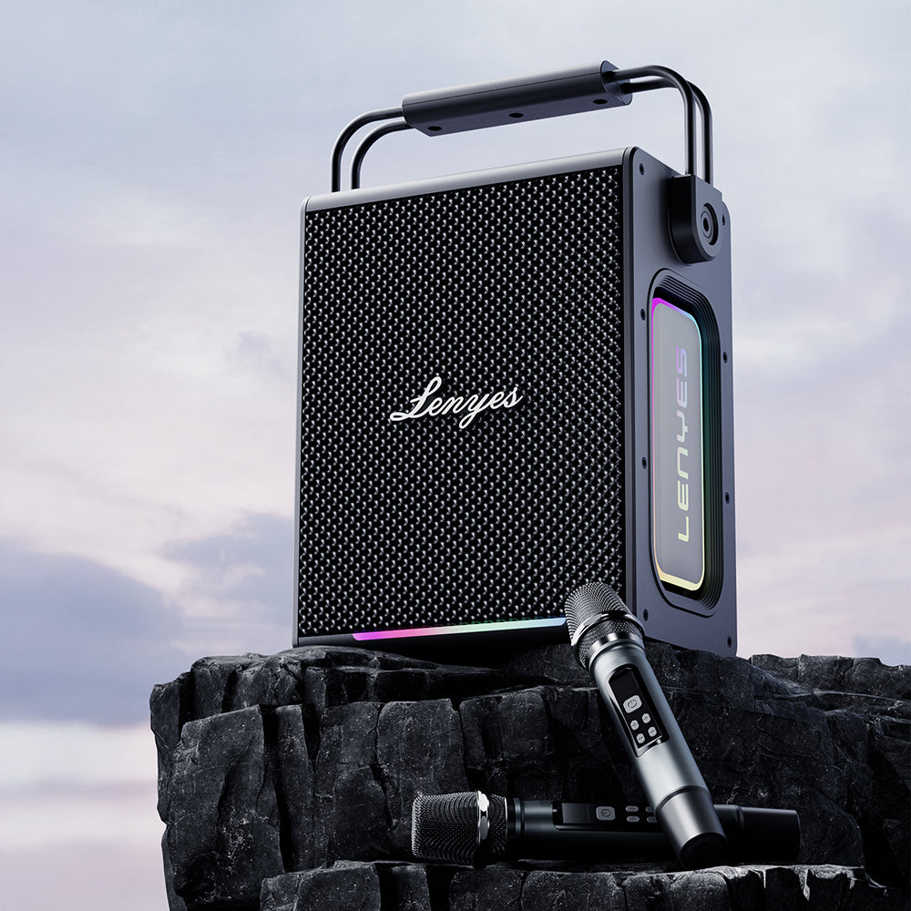Lenyes Titan 1 Serisi RGB Işıklı Çift Mikrofonlu Bluetooth Speaker Hoparlör v5.3 5000mAh