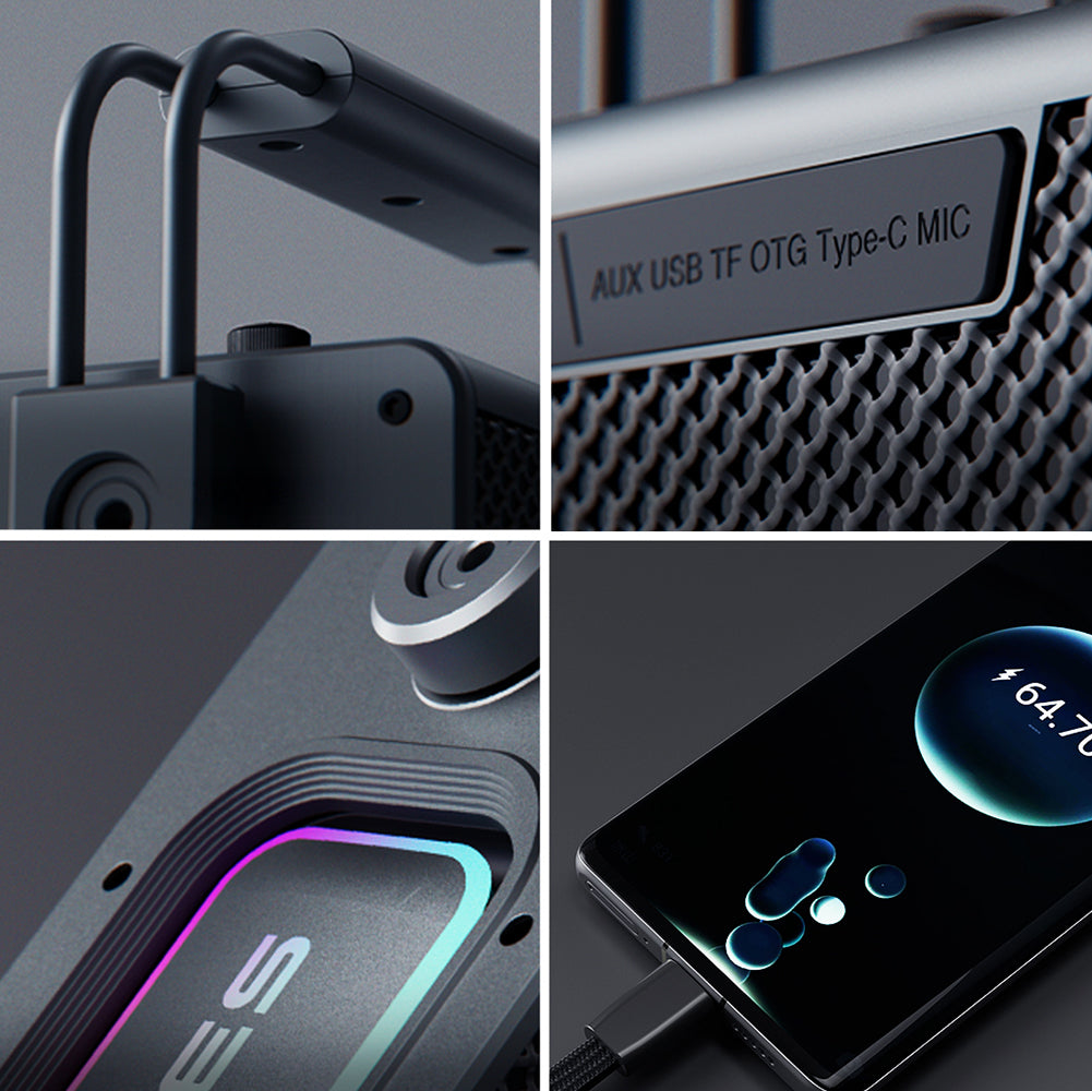 Lenyes Titan 1 Serisi RGB Işıklı Çift Mikrofonlu Bluetooth Speaker Hoparlör v5.3 5000mAh