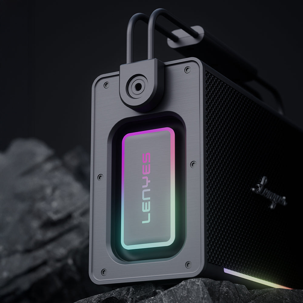 Lenyes Titan 2 Serisi RGB Işıklı Çİft Mikrofonlu Taşınabilir TWS Bluetooth Speaker Hoparlör v5.3 5000mAh