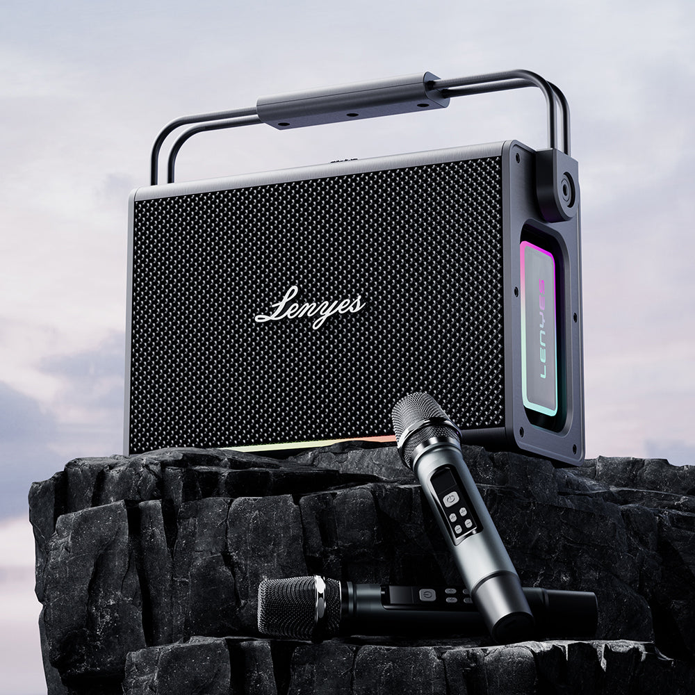 Lenyes Titan 2 Serisi RGB Işıklı Çİft Mikrofonlu Taşınabilir TWS Bluetooth Speaker Hoparlör v5.3 5000mAh