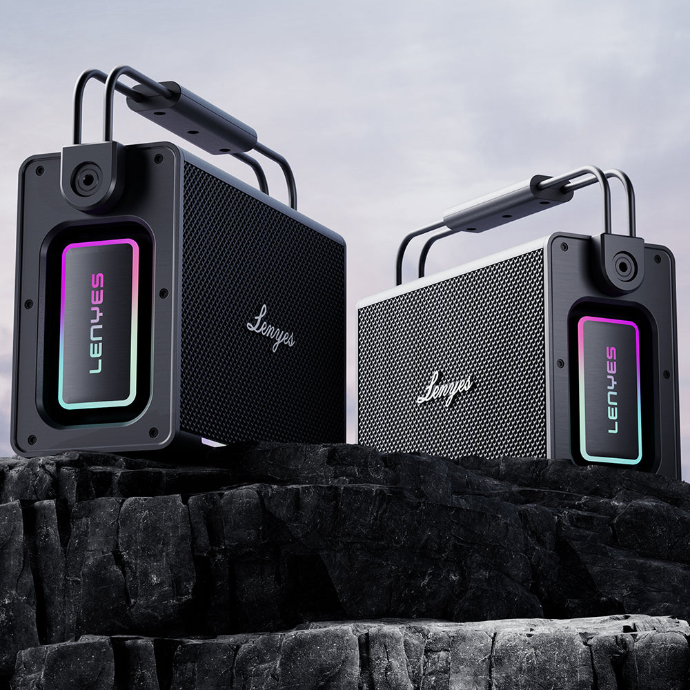 Lenyes Titan 2 Serisi RGB Işıklı Çİft Mikrofonlu Taşınabilir TWS Bluetooth Speaker Hoparlör v5.3 5000mAh