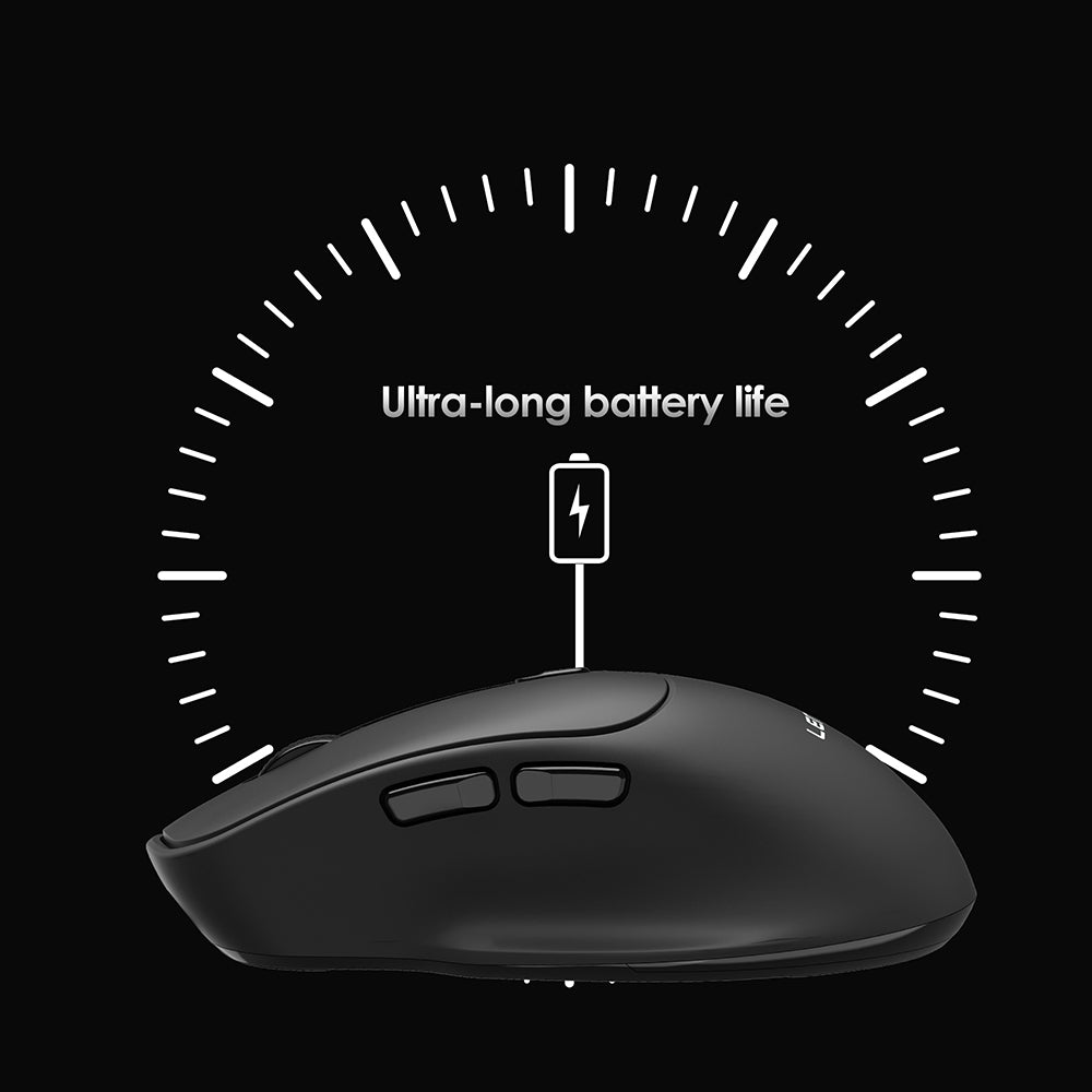 Lenyes WS105 Sessiz Buton Tasarımlı Ergonomik Çift Bluetooth Bağlantılı 2.4G Kablosuz Mouse 1600 DPI