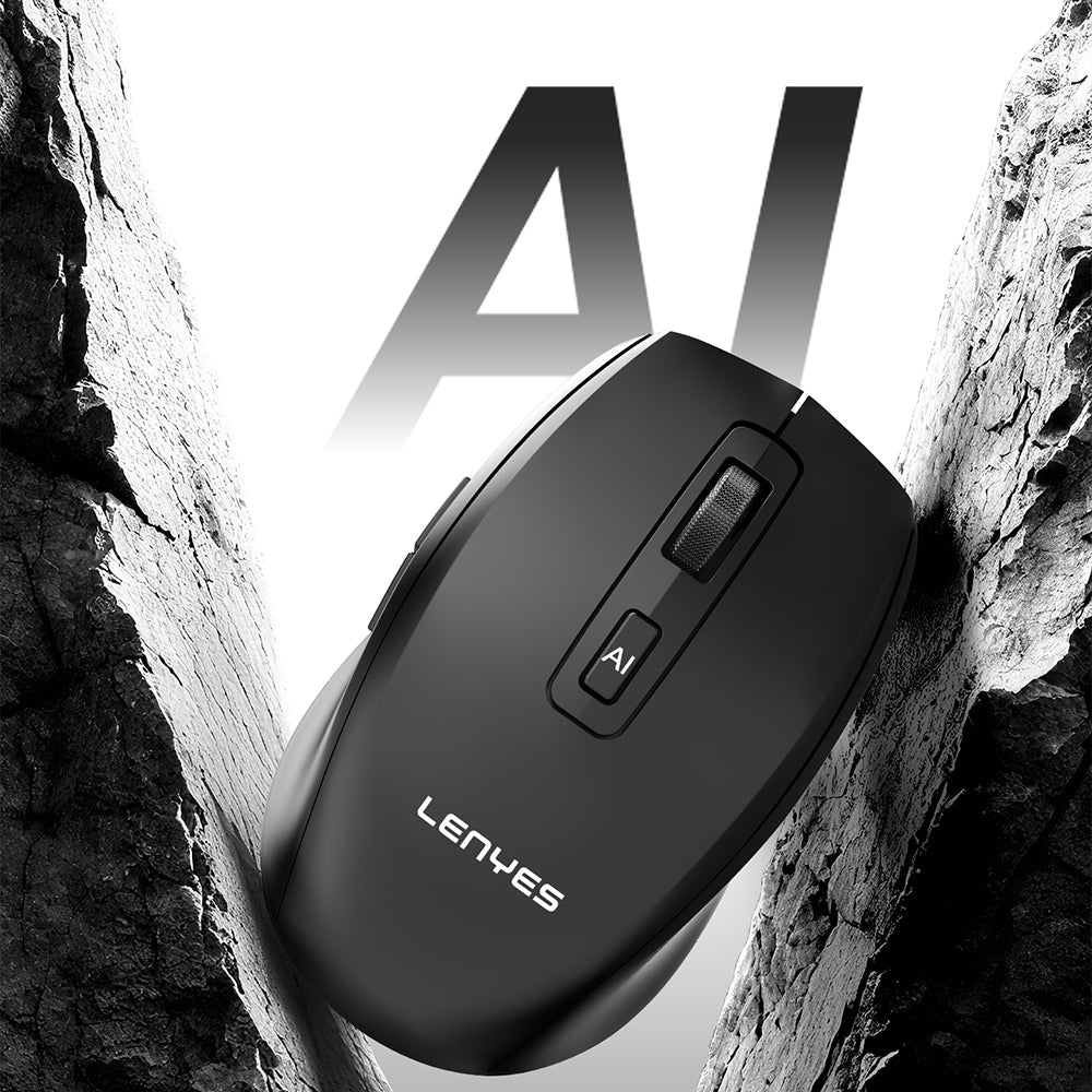 Lenyes WS106 Yapay Zeka Destekli Ergonomik Çift Bluetooth Bağlantılı 2.4G Kablosuz Mouse 1200 DPI