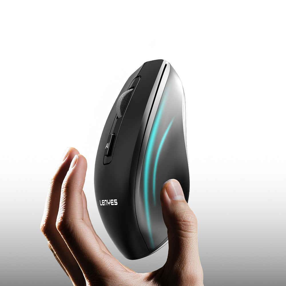 Lenyes WS106 Yapay Zeka Destekli Ergonomik Çift Bluetooth Bağlantılı 2.4G Kablosuz Mouse 1200 DPI