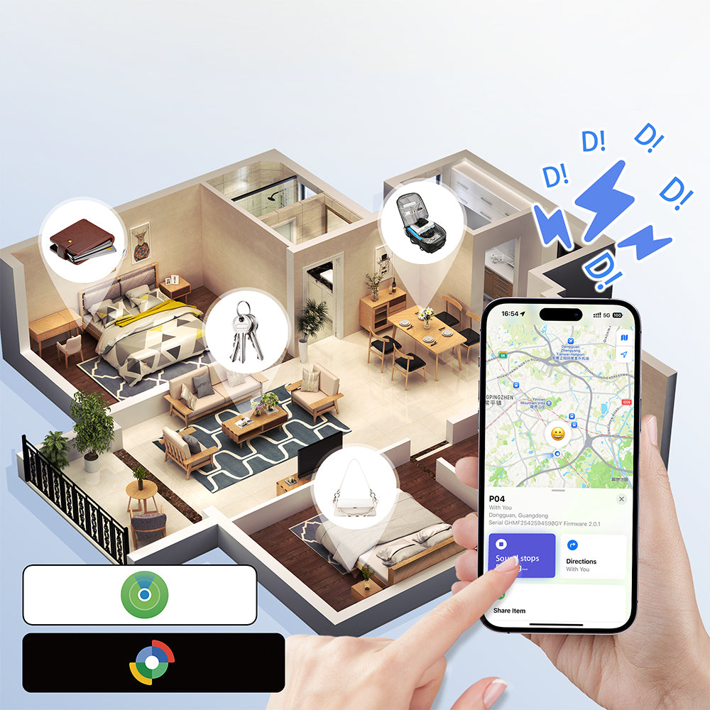Micflip P045 Suya Dayanıklı iOS ve Android Cihazlar için Wireless Şarj Özellikli Akıllı Takip Kartı