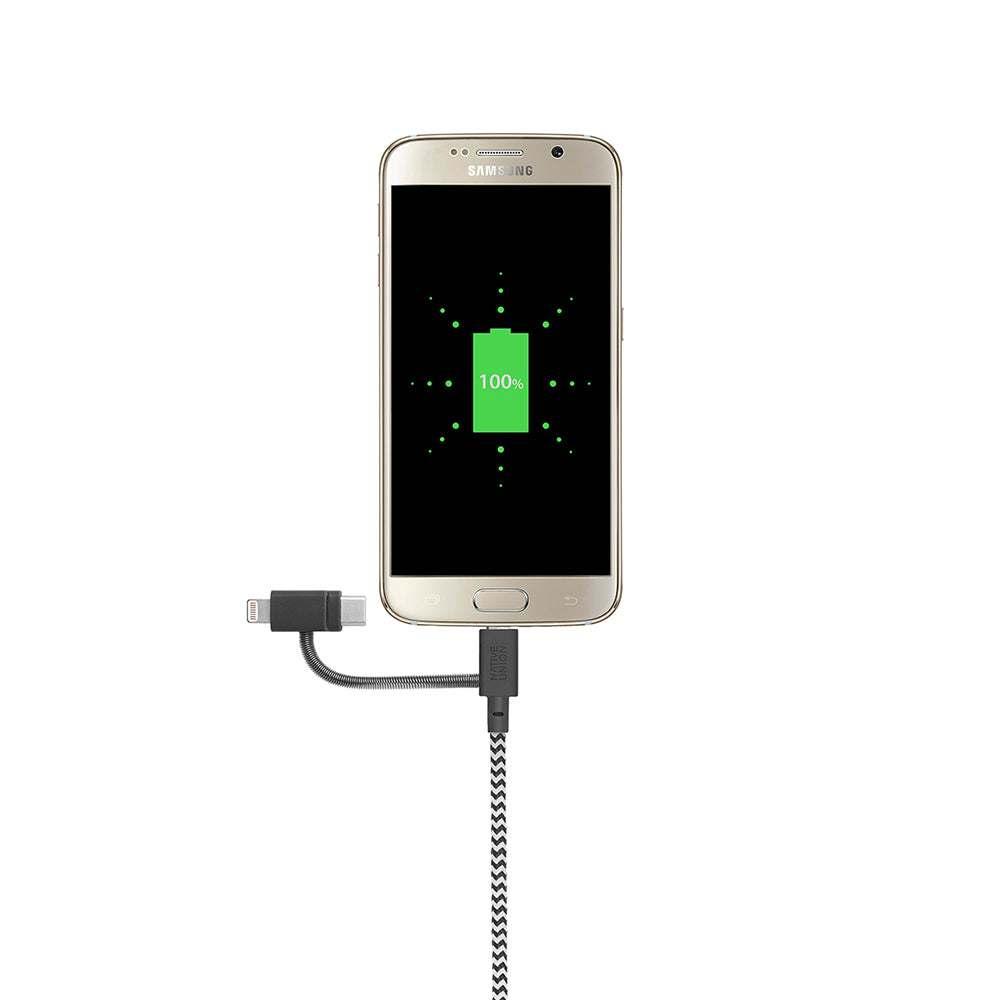 Native Union Belt Serisi 3in1 USB-A to Type-C - Lightning - Micro Şarj Kablosu 2M
