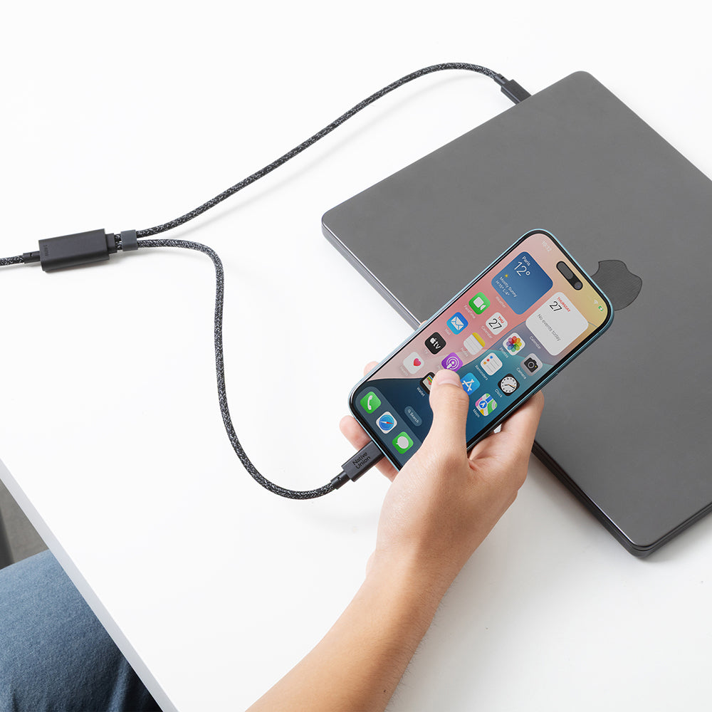Native Union Belt Serisi PD 2in1 Type-C To Type-C Hızlı Şarj Özellikli Şarj ve Data Kablosu 140W 2M
