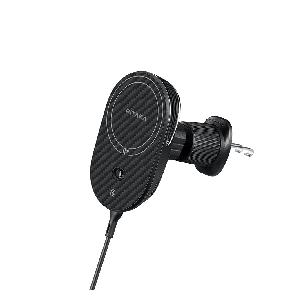 Pitaka MagEZ Pro 2 M-safe Şarj Özellikli Qi2 Aramid Fiber Araç Telefon Tutucu