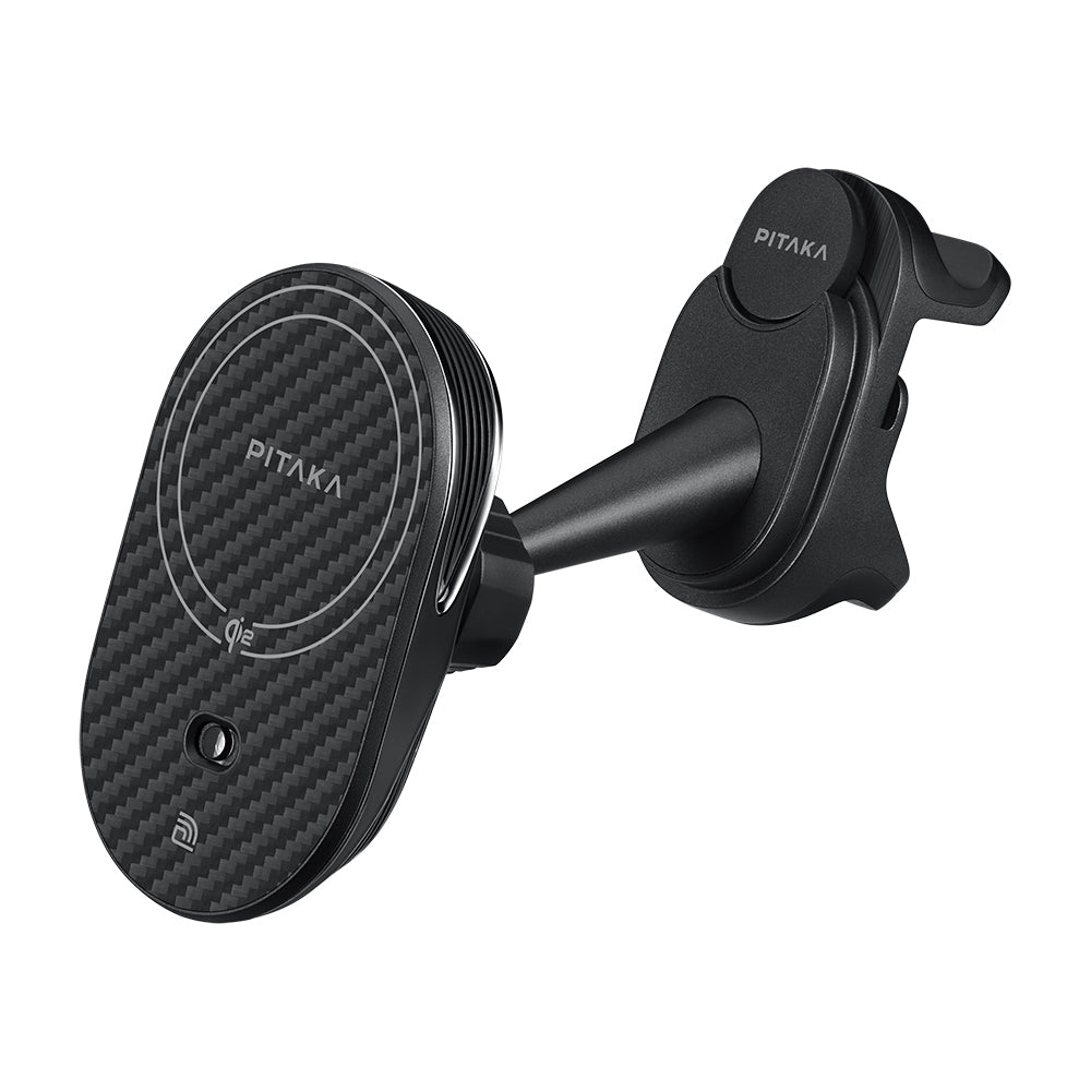 Pitaka MagEZ Pro 2 M-safe Şarj Özellikli Qi2 Aramid Fiber Araç Telefon Tutucu