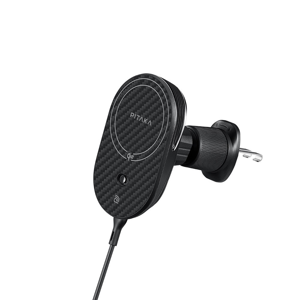 Pitaka MagEZ Pro 2 M-safe Şarj Özellikli Qi2 Aramid Fiber Araç Telefon Tutucu