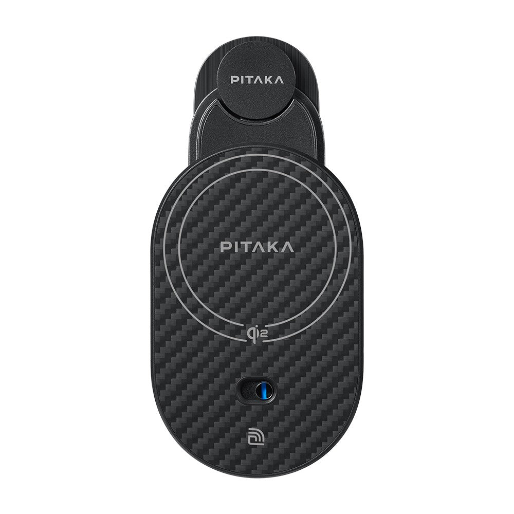 Pitaka MagEZ Pro 2 M-safe Şarj Özellikli Qi2 Aramid Fiber Araç Telefon Tutucu