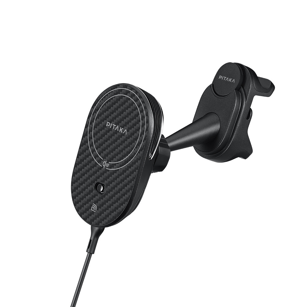 Pitaka MagEZ Pro 2 M-safe Şarj Özellikli Qi2 Aramid Fiber Araç Telefon Tutucu