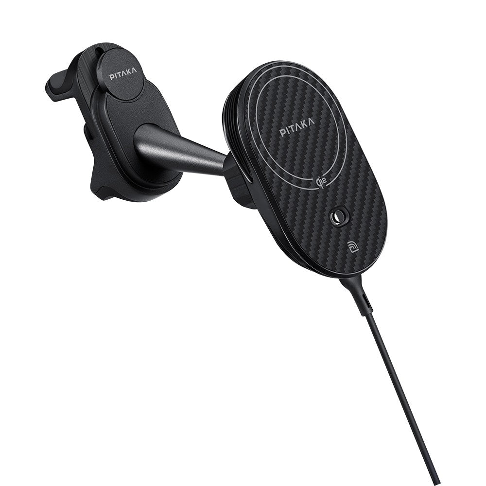 Pitaka MagEZ Pro 2 M-safe Şarj Özellikli Qi2 Aramid Fiber Araç Telefon Tutucu