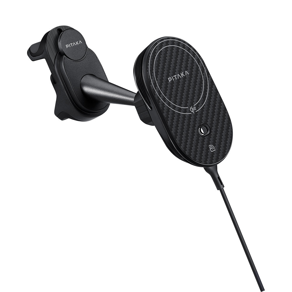 Pitaka MagEZ Pro 2 M-safe Şarj Özellikli Qi2 Aramid Fiber Araç Telefon Tutucu