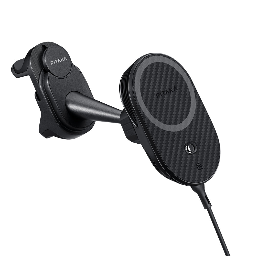 Pitaka MagEZ Pro 2 M-safe Şarj Özellikli Qi2 Tesla Model Y ve Model 3 Uyumlu Aramid Fiber Araç Telefon Tutucu