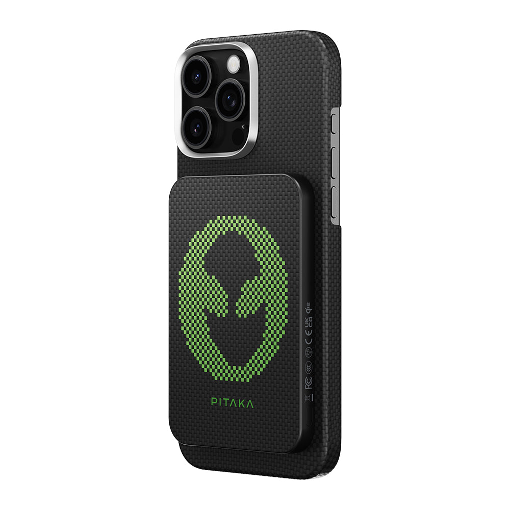Pitaka Tactile Woven Qi2 Şarj Teknolojili Aramid Fiber M-Safe Powerbank 15W 5000mAh