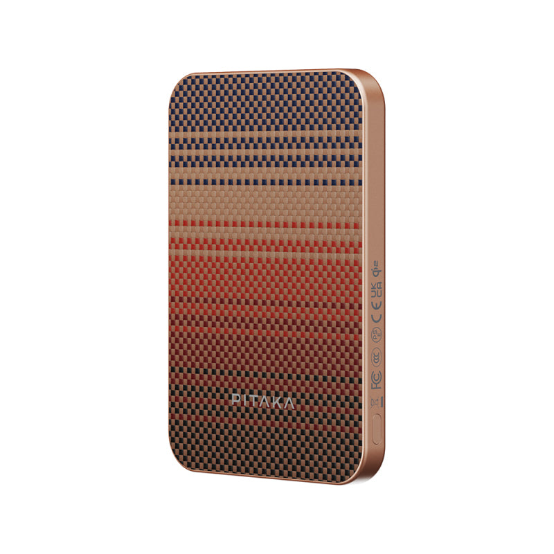 Pitaka Tactile Woven Qi2 Şarj Teknolojili Aramid Fiber M-Safe Powerbank 15W 5000mAh