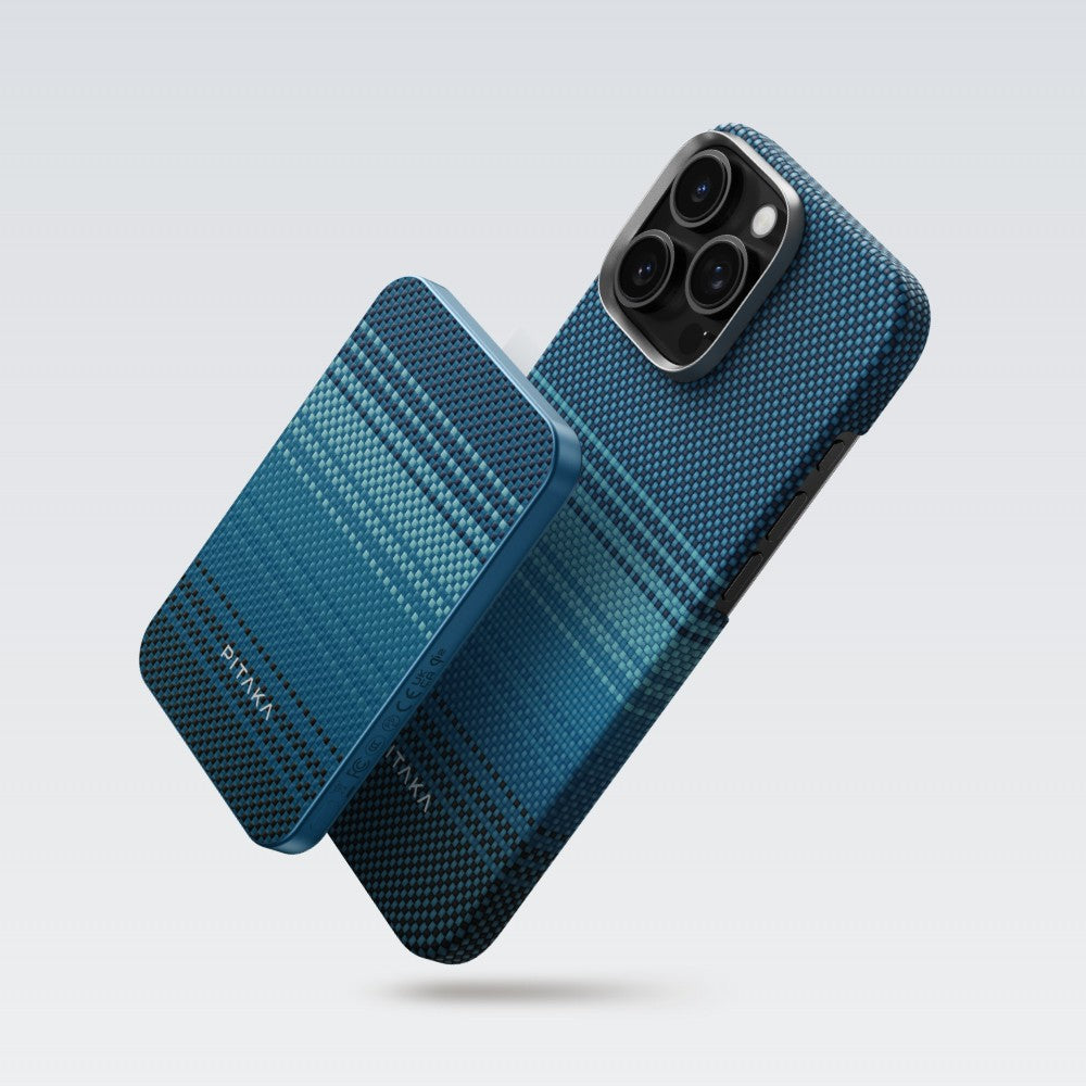 Pitaka Tactile Woven Qi2 Şarj Teknolojili Aramid Fiber M-Safe Powerbank 15W 5000mAh
