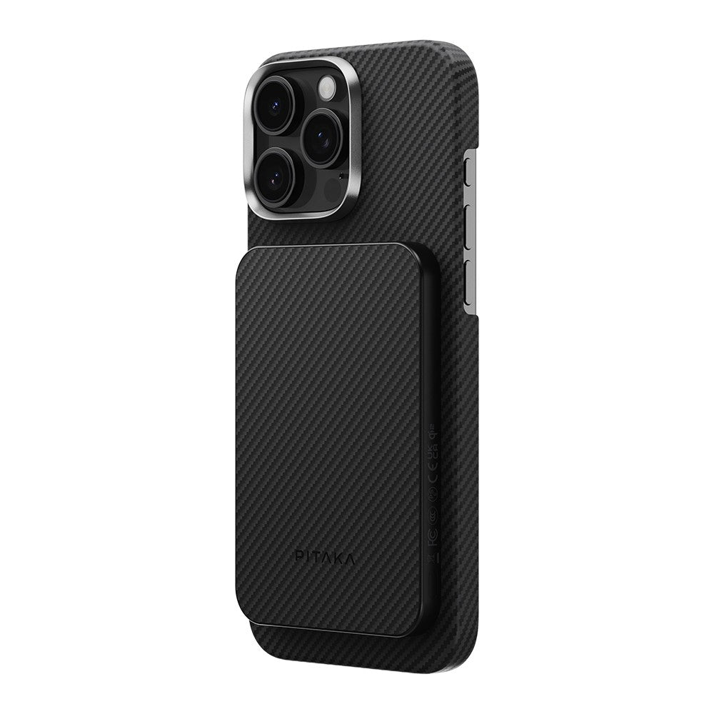 Pitaka Tactile Woven Qi2 Şarj Teknolojili Aramid Fiber M-Safe Powerbank 15W 5000mAh