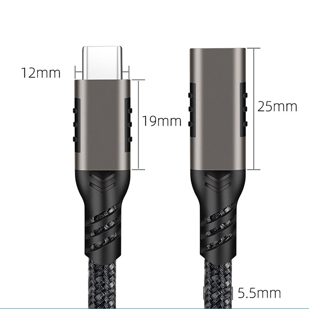 Qgeem Extension USB3.2 Type-C PD Uzatma Kablosu 100W 20Gbps 4K@60Hz 0.2 Metre