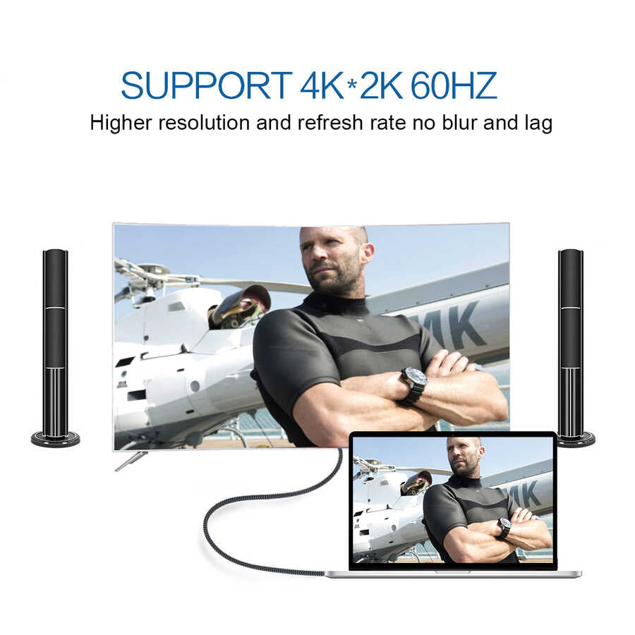Qgeem QG-UA13 Type-C To Display Port Kablo 3M