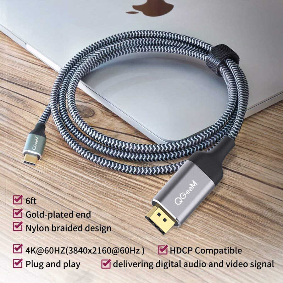 Qgeem QG-UA13 Type-C To Display Port Kablo