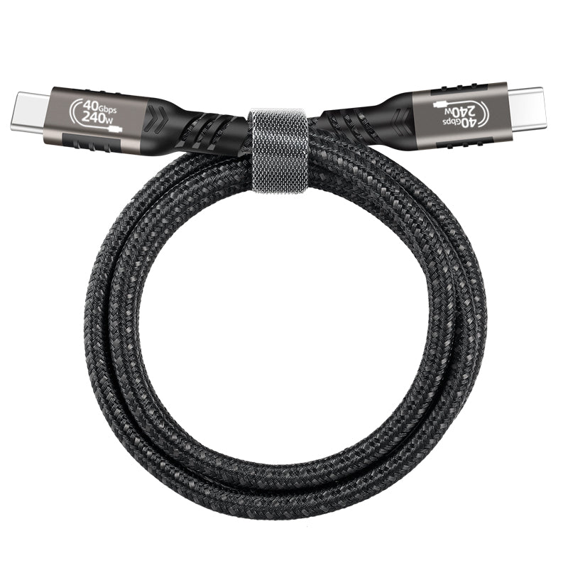 Qgeem QG01 Type-C to Type-C USB4 PD Data Kablosu 240W 40Gbps 8K@60Hz 0.2 Metre