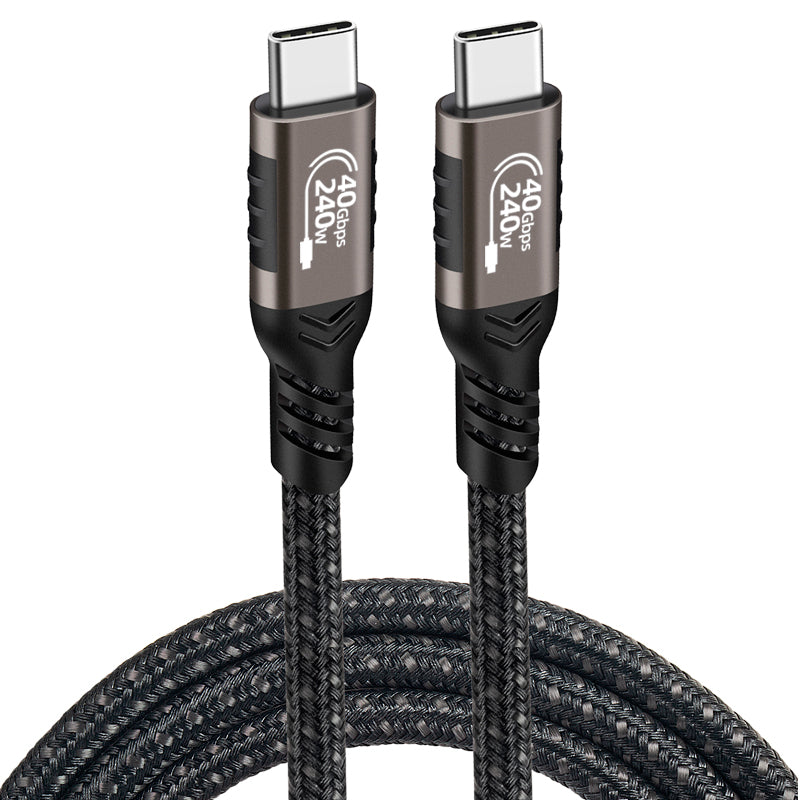 Qgeem QG01 Type-C to Type-C USB4 PD Data Kablosu 240W 40Gbps 8K@60Hz 0.2 Metre