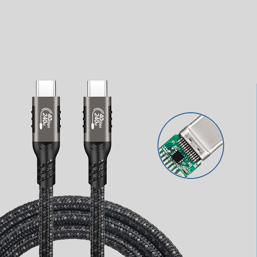 Qgeem QG01 Type-C to Type-C USB4 PD Data Kablosu 240W 40Gbps 8K@60Hz 0.5 Metre