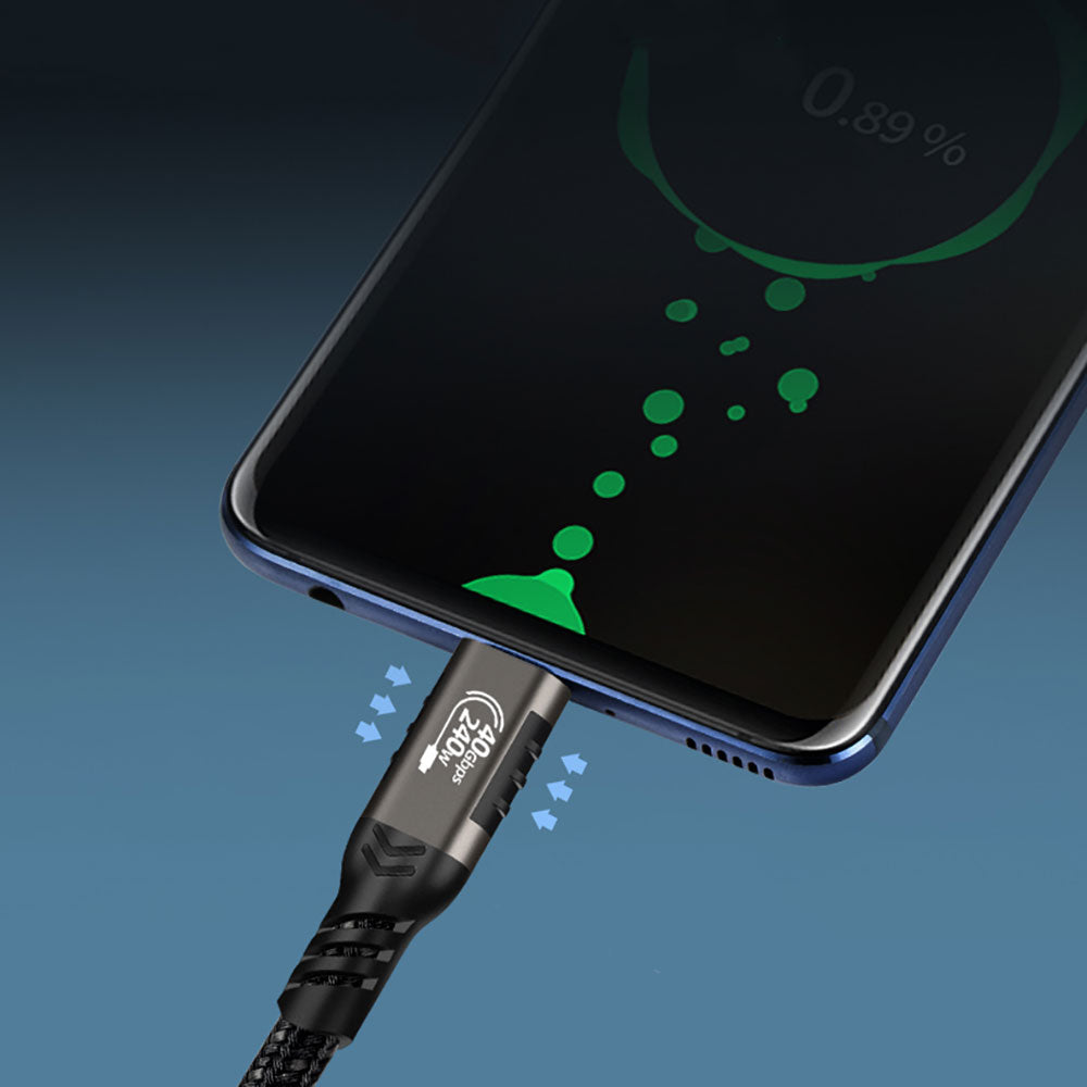 Qgeem QG01 Type-C to Type-C USB4 PD Data Kablosu 240W 40Gbps 8K@60Hz 1.2 Metre