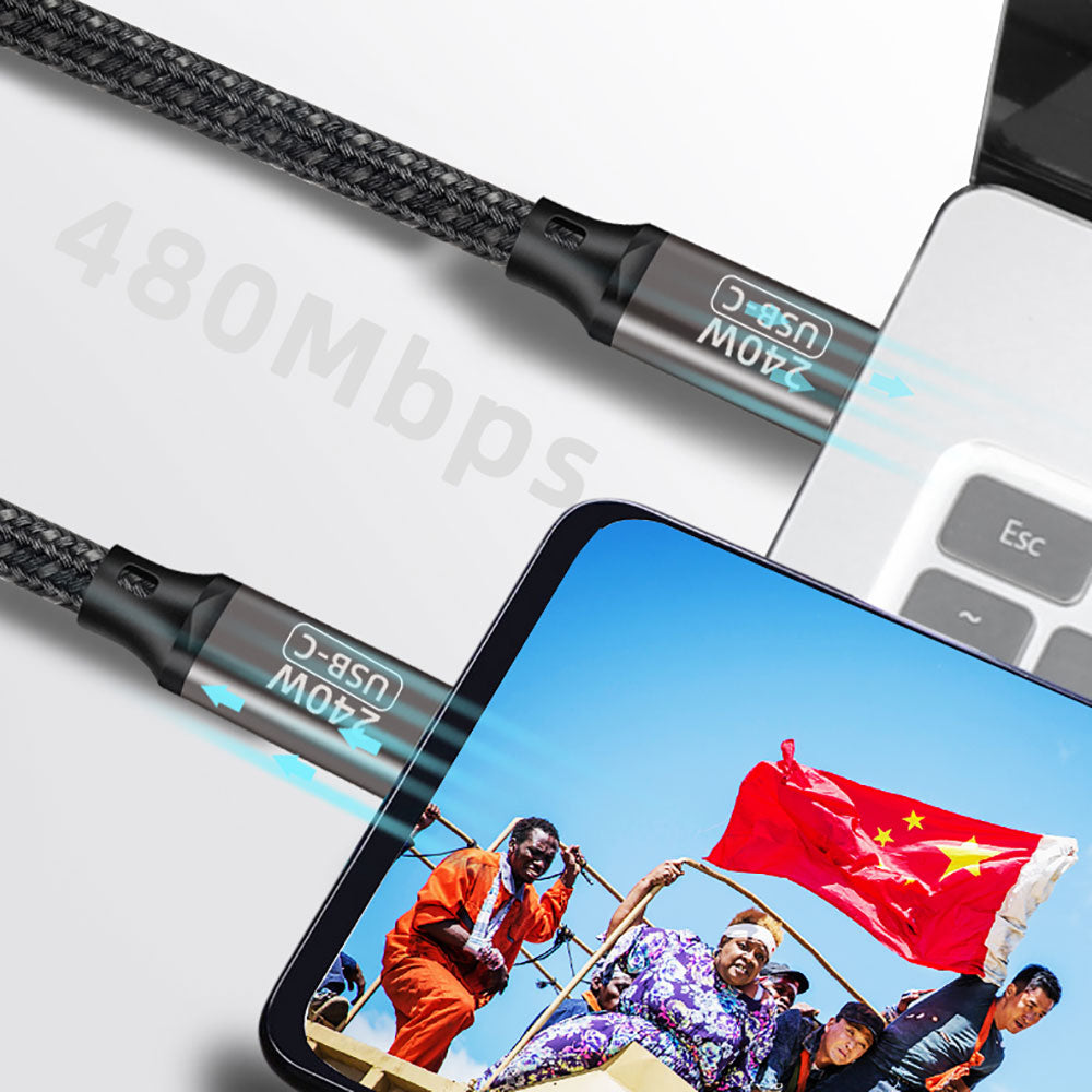 Qgeem QG02 Type-C to Type-C PD3.1 Data Kablosu 240W 480Mbps 1.5 Metre
