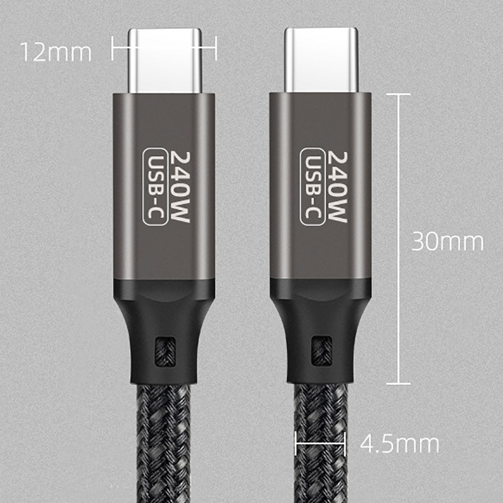 Qgeem QG02 Type-C to Type-C PD3.1 Data Kablosu 240W 480Mbps 3 Metre