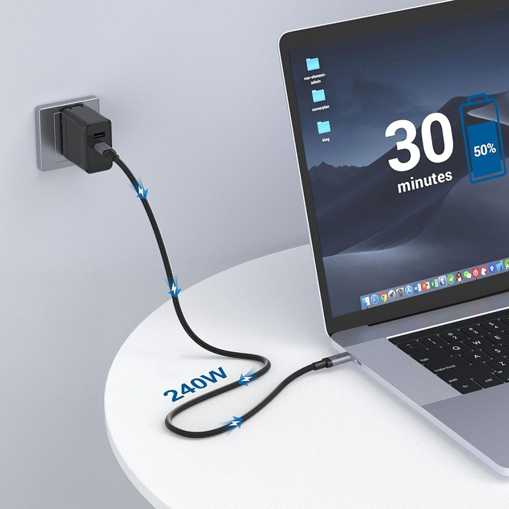 Qgeem QG03 Type-C to Type-C PD 40G 8K@60Hz Data Kablosu 240W 2M