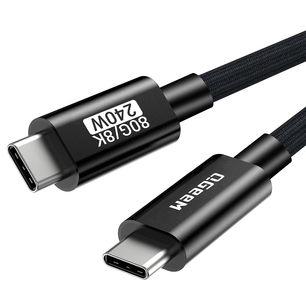 Qgeem QG05 Type-C to Type-C USB5 PD Data Kablosu 240W 80Gbps 8K@60Hz 1.2 Metre