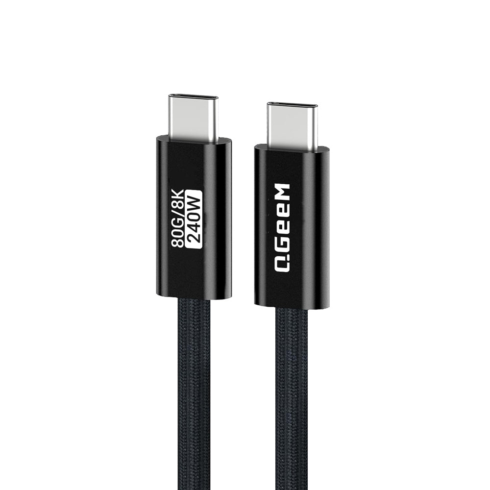 Qgeem QG05 Type-C to Type-C USB5 PD Data Kablosu 240W 80Gbps 8K@60Hz 1.2 Metre
