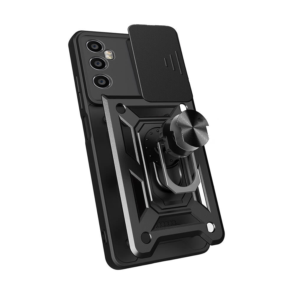Realme C65 4G Kılıf Magnetik Standlı Kamera Korumalı Zore Sürgülü Vega Kılıf