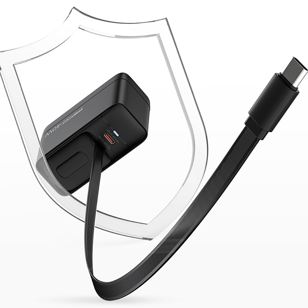 Recci RC102E GaN Teknolojili Hızlı Şarj Başlığı USB-A to Type-C PD 40W Type-C Kablolu Şarj Seti