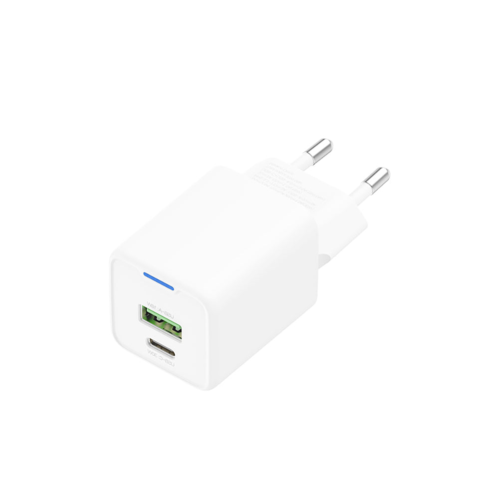 Recci RC107E Type-C PD & USB-A GaN Teknolojili Hızlı Şarj Başlığı 30W