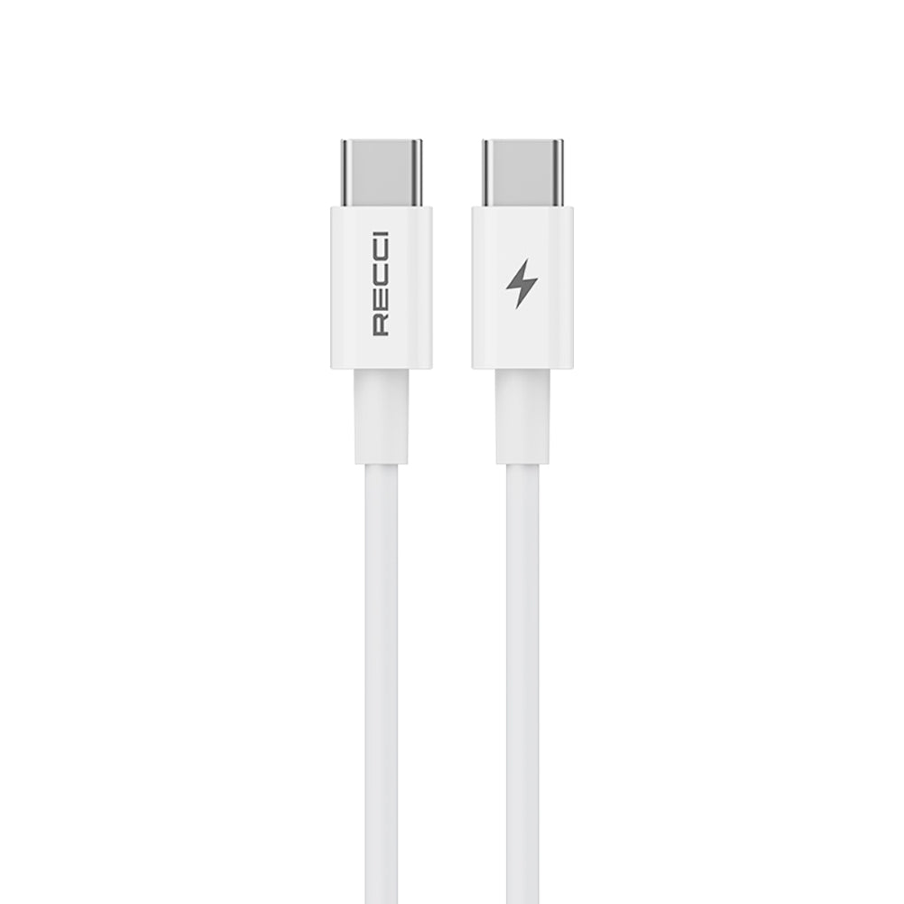 Recci RC108E GaN Teknolojili Hızlı Şarj Başlığı Type-C to Type-C PD 45W Kablolu Şarj Seti
