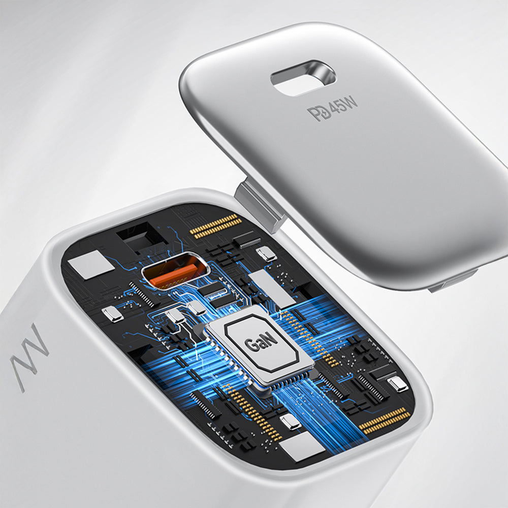 Recci RC132E Type-C PD GaN Teknolojili Mini Hızlı Şarj Seti 45W 1M