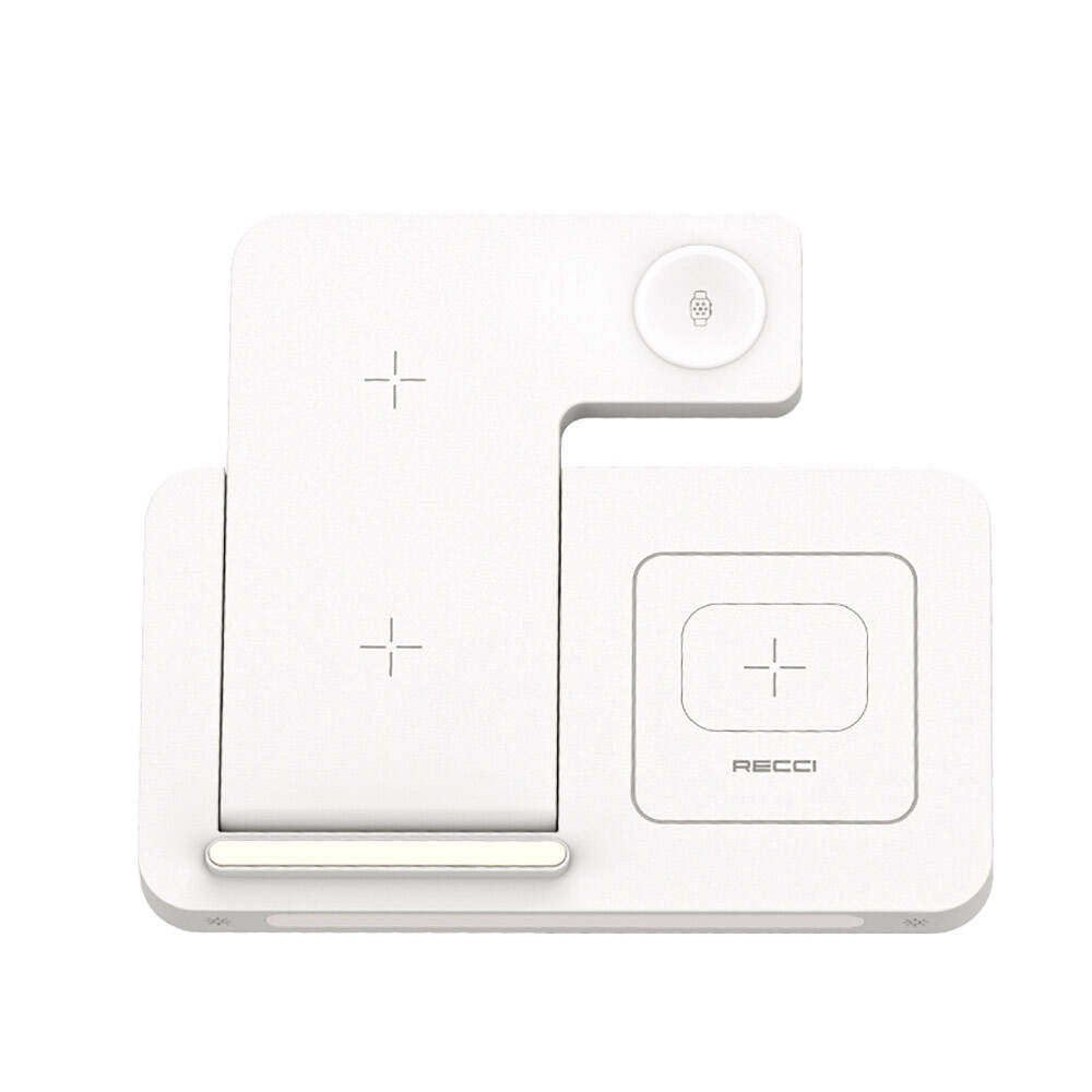 Recci RCW-31 4in1 M-safe 15W Hızlı Şarj Özellikli LED Işıklı Magnetik Kablosuz Şarj Standı