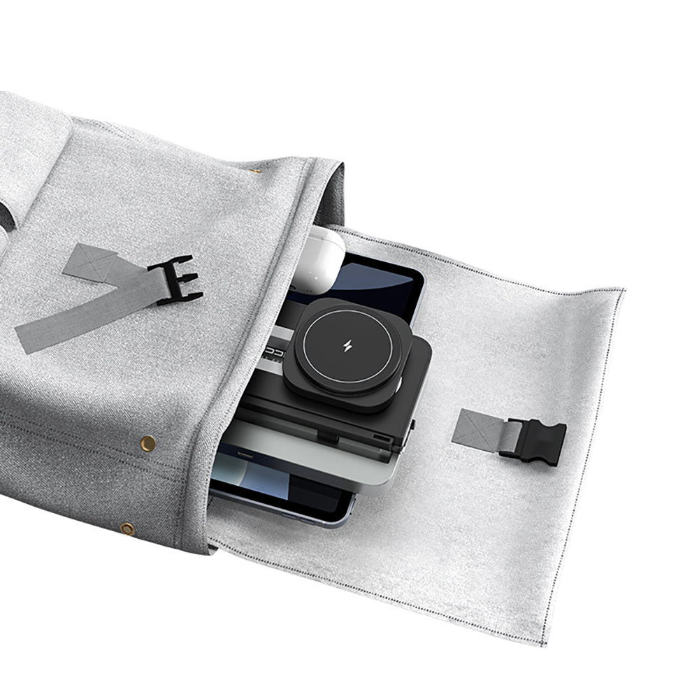 Recci RCW-49 Ambiyans Işıklı Telefon&Akıllı Saat&Kulaklık 15W 4in1 Kablosuz Şarj Standı