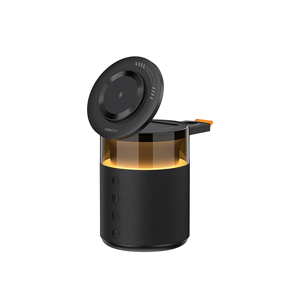 Recci RCW-51 Kablosuz Şarj Standı Ambiyans Işıklı Bluetooth Speaker Hoparlör Özellikli