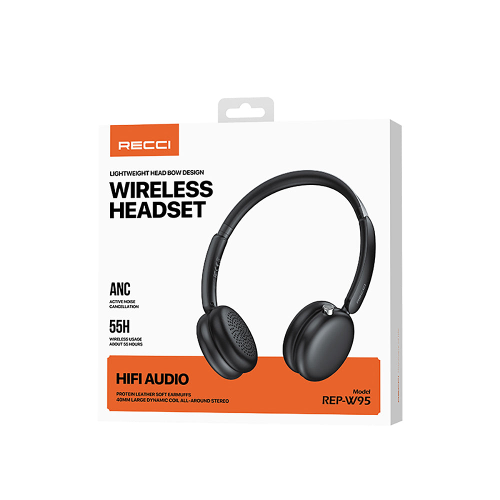 Recci REP-W95 ANC/ENC Özellikli Hi-Fi Ses Kaliteli Kulak Üstü Bluetooth v5.3 Kulaklık